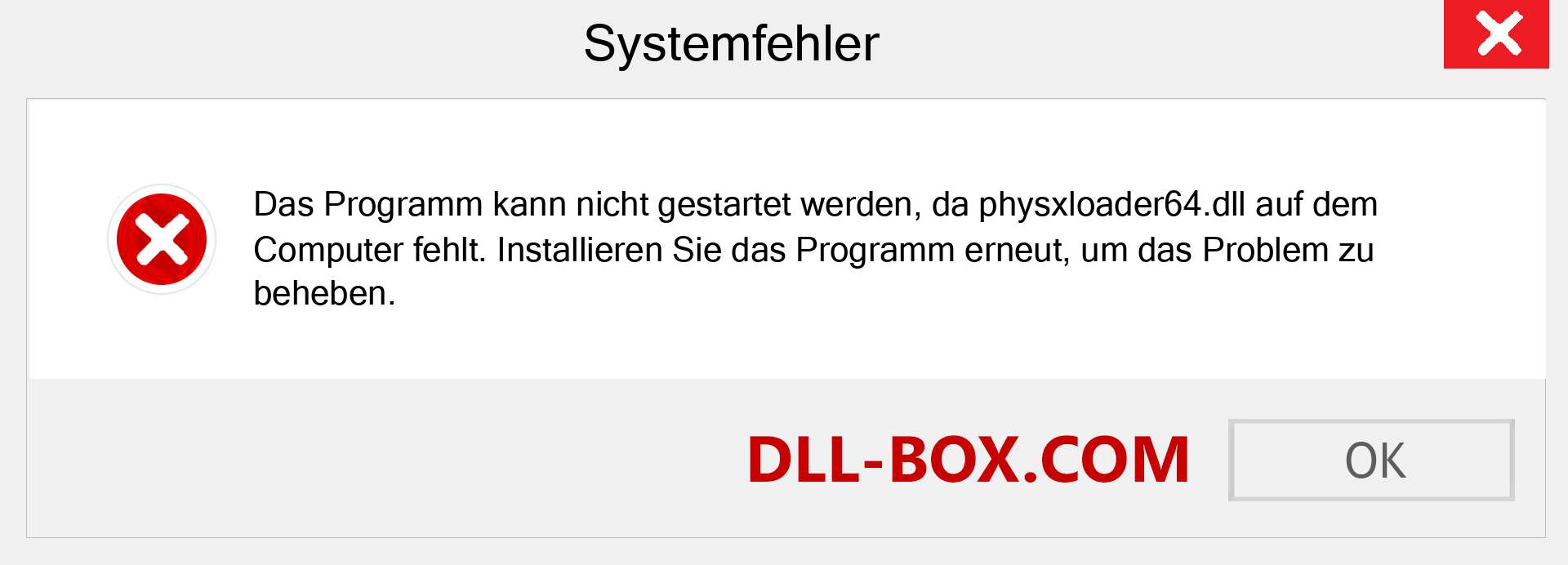 physxloader64.dll-Datei fehlt?. Download für Windows 7, 8, 10 - Fix physxloader64 dll Missing Error unter Windows, Fotos, Bildern